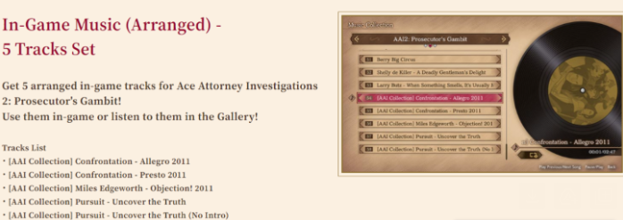 Ace Attorney Investigation 1-2 bonus track